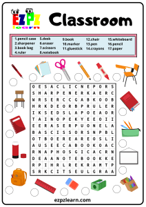 Classroom Word search 2