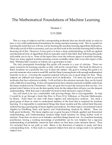 mathemathical foundations of machine learning