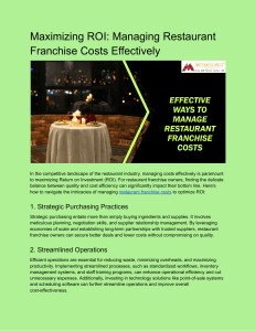Maximizing ROI  Managing Restaurant Franchise Costs Effectively