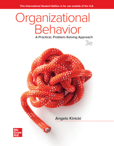 Organizational Behavior A Practical, Problem-Solving Approach, Third Edition (Angelo Kinicki)
