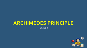ARCHIMEDES PRINCIPLE