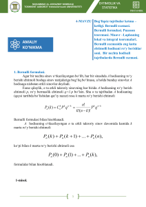 Ehtimollik nazariyasi: Bernulli sxemasi va teoremalar