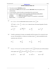 JEE Advanced 2023 Mathematics Exam Paper 2