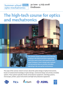 PPT The high-tech course for optics and mechatronics