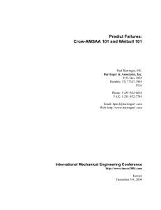 Predict Failures= Crow-AMSAA 101 and Weibull 101