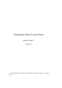 information theory lecture notes