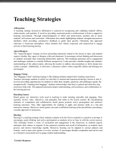 Teaching strategies 