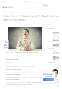 53 Most Common Job Interview Questions and Answers