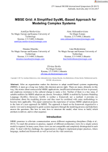MBSE Grid: A simplified sysML-based approach for modelling complex systems