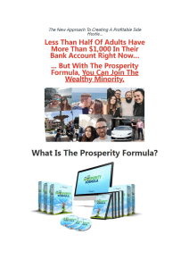 The Prosperity Formula by James Francis