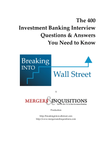 400 Investment Banking Questions