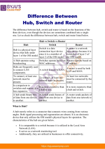 difference between hub switch and router gate notes 94