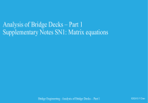 Bridge Deck Analysis: Matrix Equations & Prestress End Blocks
