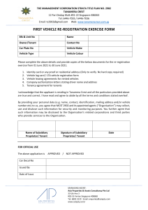 0014 - 1st Vehicle Re-Registration Exercise Form