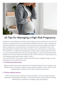 10 Tips for Managing a High-Risk Pregnancy