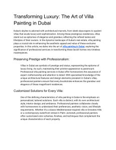 Transforming Luxury  The Art of Villa Painting in Dubai