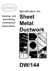 Specification for Sheet metal duct work