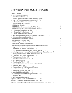 WRF-Chem User Guide v3.9.1.1: Weather & Chemistry Modeling