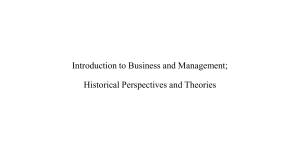 01 Introduction to Business and Management; Historical Perspectives