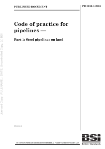 PD 8010-1-2004 Code of practice for pipelines — Part 1 Steel pipelines on land