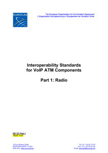 ED-137 Interoperability Standards for VoIP ATM Components Part 1 Radio