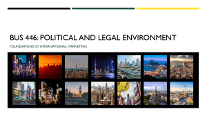BUS 446 Political Legal EnvironmentS