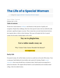 The Life of a Special Woman