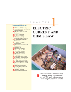 SL-01 ELECTRIC CURRENT AND OHM’S LAW