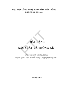 Bài giảng Xác suất và thống kê - PGS.TS. Lê Bá Long 1107399