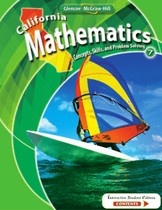 California Maths  Concepts, Skills, and Problem Solving, Grade 7