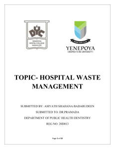 TOPIC hospital waste management