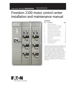Eaton Freedom 2100 MCC Manual