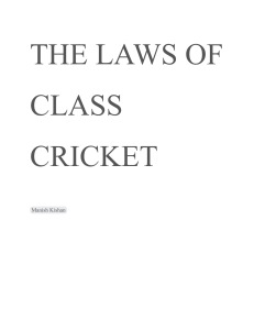THE LAWS OF CLASS CRICKET