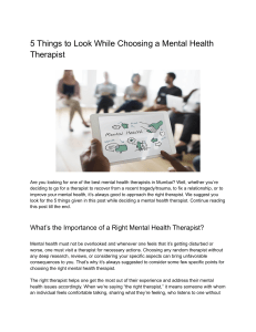 5 Things to Look While Choosing a Mental Health Therapist