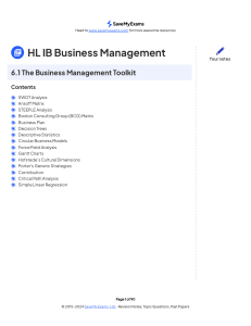 Business Management Toolkit Notes