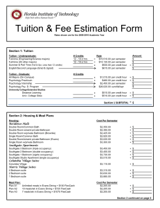 Tuition &amp; Fee Estimation Form
