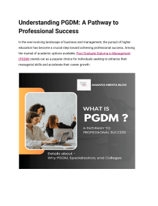 Understanding PGDM  A Pathway to Professional Success
