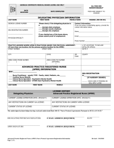 aprn nurse protocol registration form