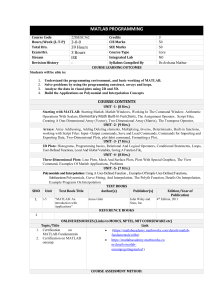 MATLAB Programming Course Syllabus