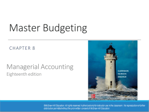 Master Budgeting: Chapter 8