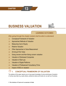 Advanced Financial Management Ch-13 Business Valuation