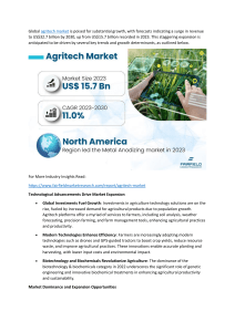 Agritech Market Insights, Growth and Investment Feasibility By 2030