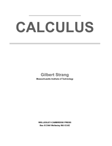 Calculus GILBERT STRANG
