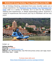 Rishikesh Group Holiday Tour Packages from Delhi