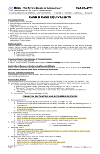 FARAP-4701 (Cash & Cash Equivalents) (With Answers)