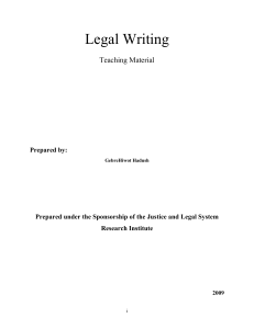Legal Writting Teaching Material