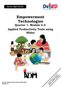 ADMSHS Emp Tech Q1 M4 L3-Applied-Productivity-Tools-Using-Slides