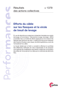 Efforts du câble  sur les flasques et la virole  de treuil de levage CETIM 1379