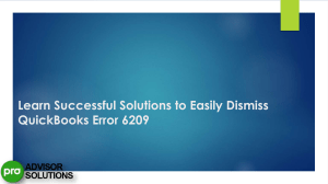 Troubleshooting QuickBooks Error Code 6209  Expert Fixes & Solutions