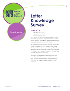 Really Great Reading Letter Knowledge Survey RGRLKS021219